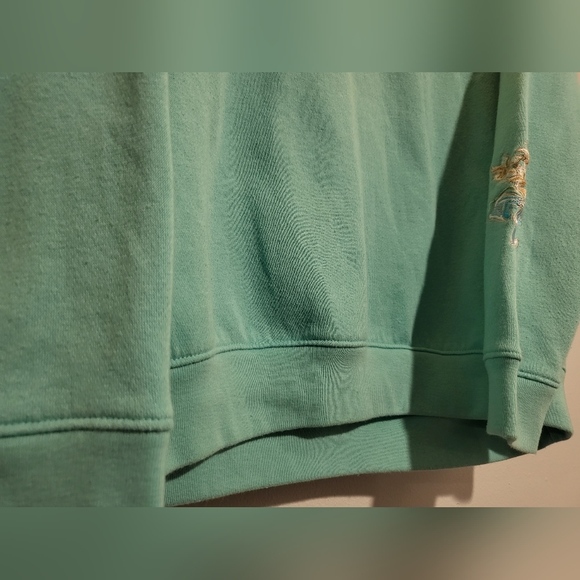 Vintage Embroidered Collared Long Sleeve Pullover Tiffany Blue - Picture 8 of 8